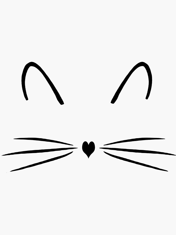 "Cute Kitty Cat Face" Sticker by emilybrownart Redbubble