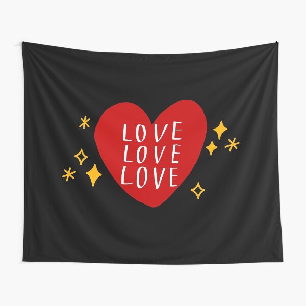 Item preview, Love Love Love in a Red Heart with Yellow Sparkles designed and sold by BirdShapes.