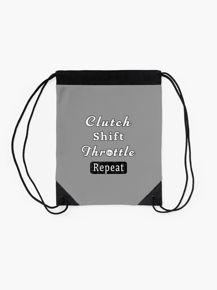 Alternate view of Clutch Shift Throttle Muscle Car Race Mechanic Men. Drawstring Bag