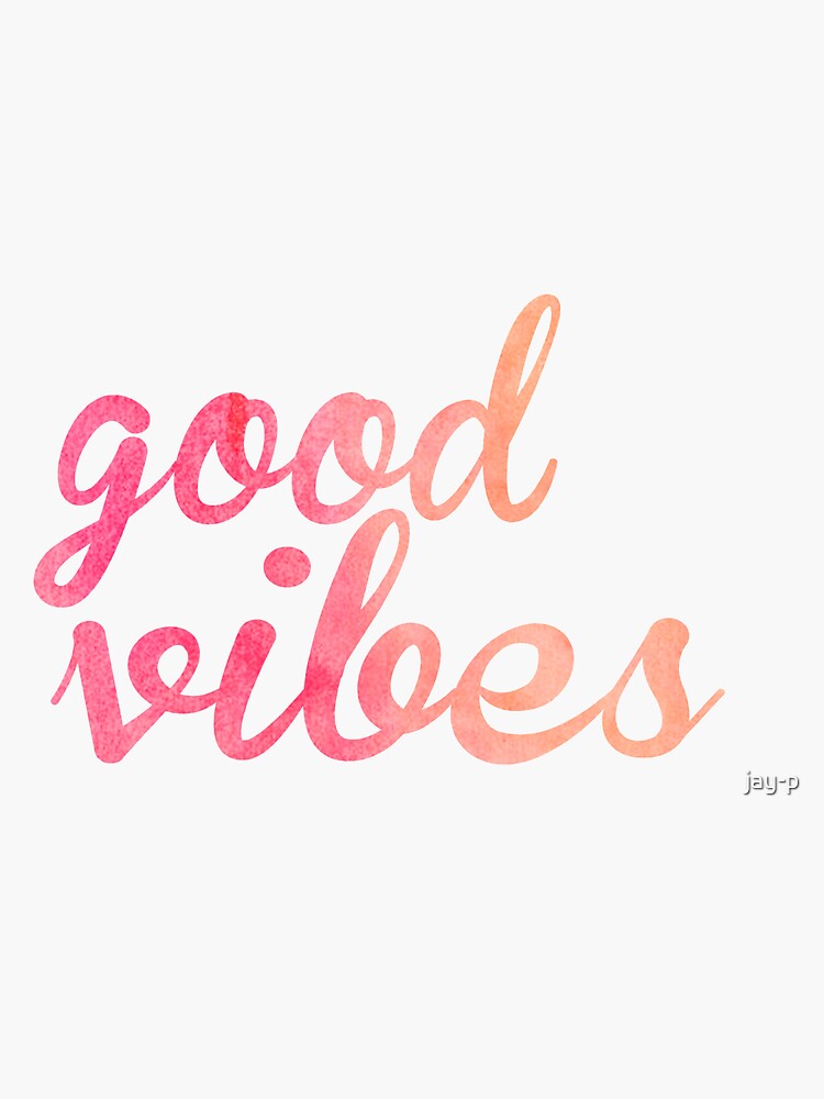 "Good Vibes watercolor pink" Sticker by jay-p | Redbubble