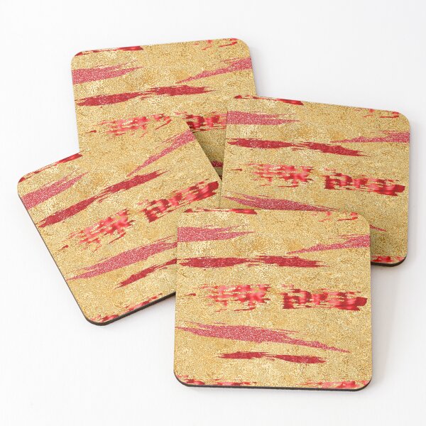 Item preview, Abstract Red Paint Strokes Over Gold designed and sold by GraphicAllusion.
