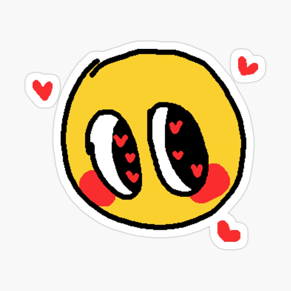 Cursed Emoji Sticker Blushing Sticker for Sale by aliinanadeem