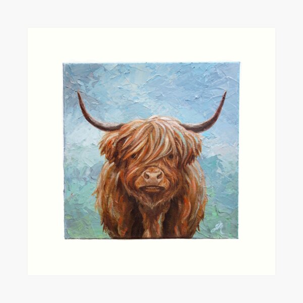 Item preview, Scottish Highland Cow Painting designed and sold by Jess Mann.