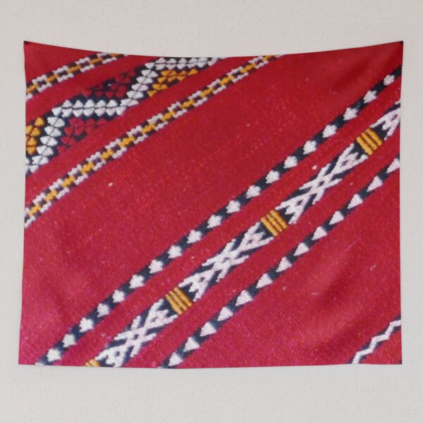 Item preview, SEMARA 6 carpet Morocco Berber crafts tradition red pattern woven wool decoration designed and sold by dragonemma.