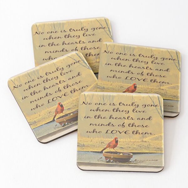 Item preview, No One Is Truly Gone- image of cardinal and inspirational quote. designed and sold by KaloraDesigns.
