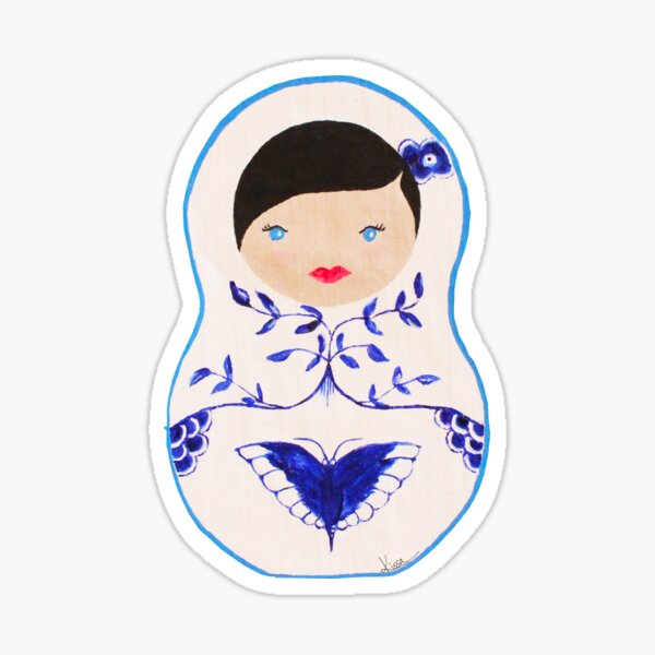 Blue Babushka Sticker
