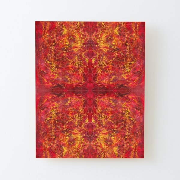 red color abstract pattern - Red For Feb - February Tapestries, red4feb Wood Mounted Print