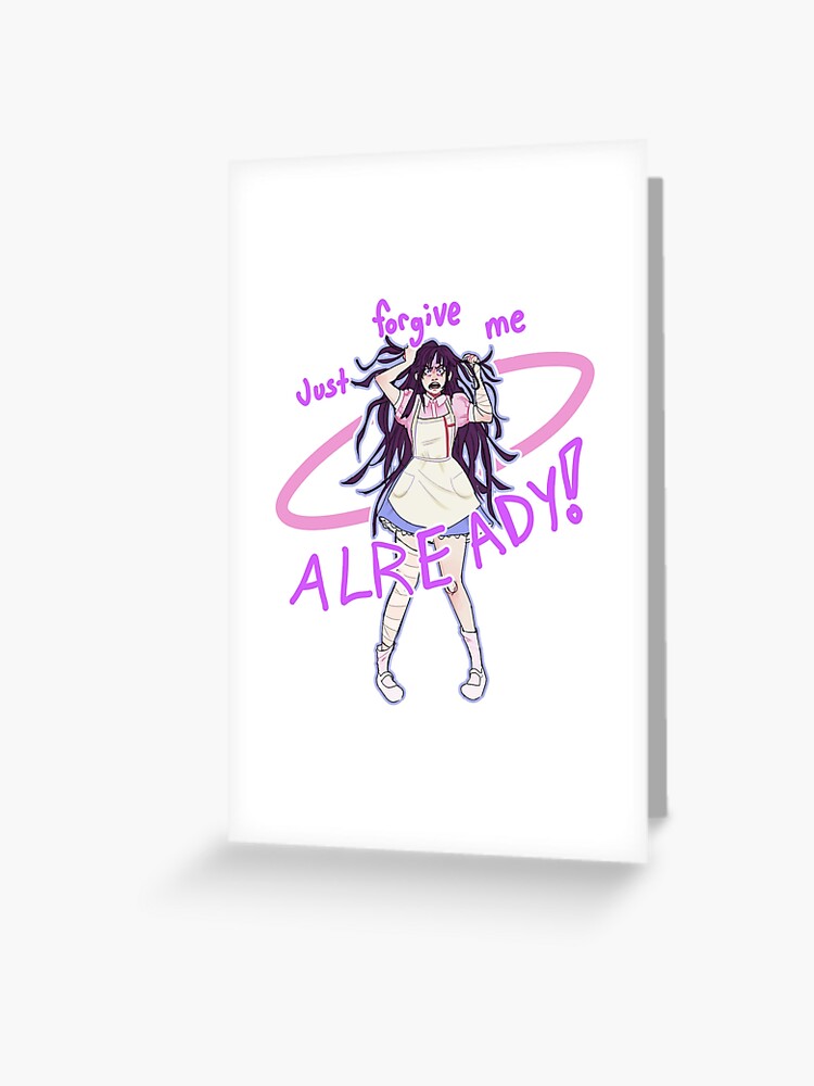 Carte De Vœux Mikan Tsumiki Juste Pardonner Deja Avec Texte Par Trash Queen Jyn Redbubble