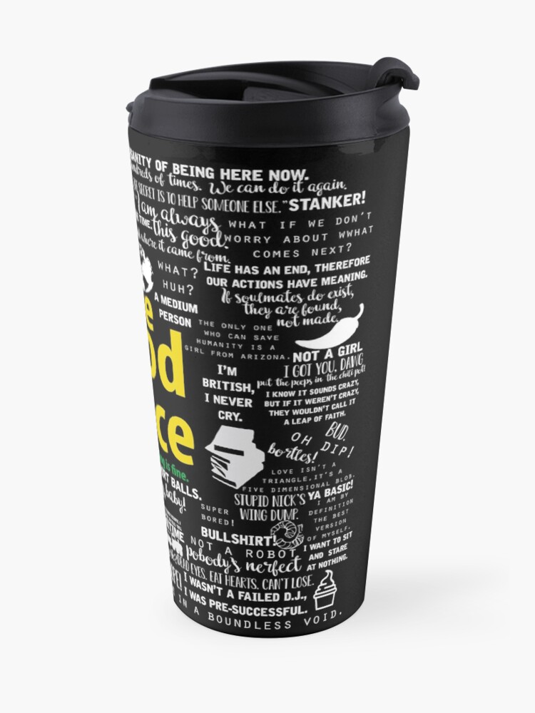 Alternate view of The Good Place Memorable Quotes Travel Coffee Mug