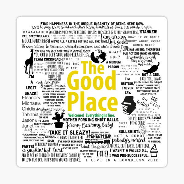 Item preview, The Good Place Memorable Quotes Black Font designed and sold by beautifullove.