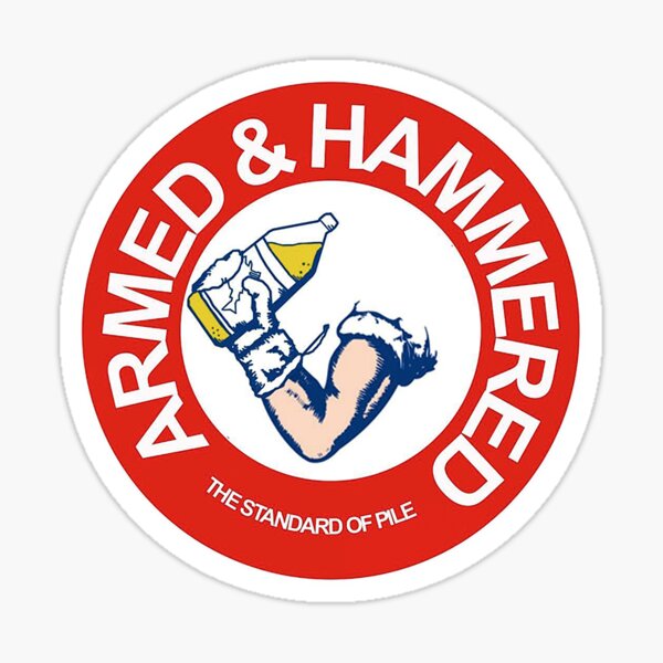 Armed and Hammered Sticker