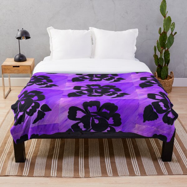 Item preview, Purple Silhouette Rose in Bloom, Floral Art, Handpainted Flower, Neon Flora designed and sold by LCAppling.