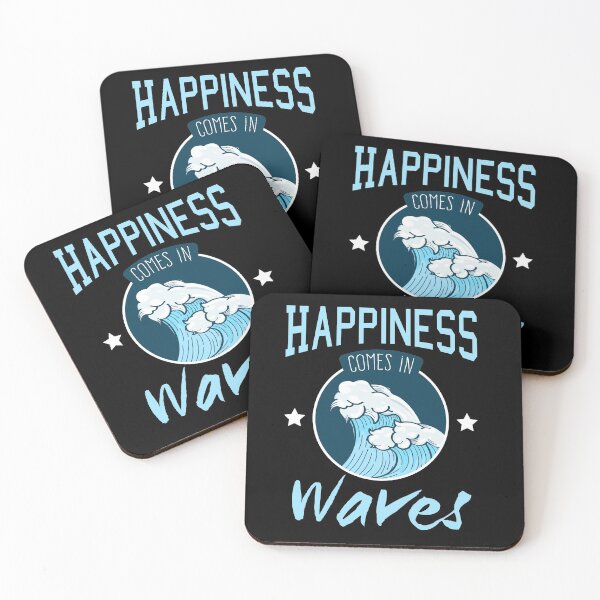 Item preview, Happiness Comes In Waves Cool Vintage Surfer Surf Gift designed and sold by simplytldr.