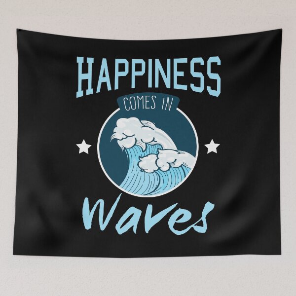 Item preview, Happiness Comes In Waves Cool Vintage Surfer Surf Gift designed and sold by simplytldr.