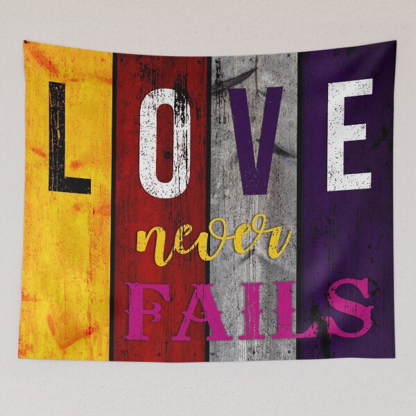 Item preview, Love Never Fails Vintage Colorful Wood designed and sold by KA DESIGNS.