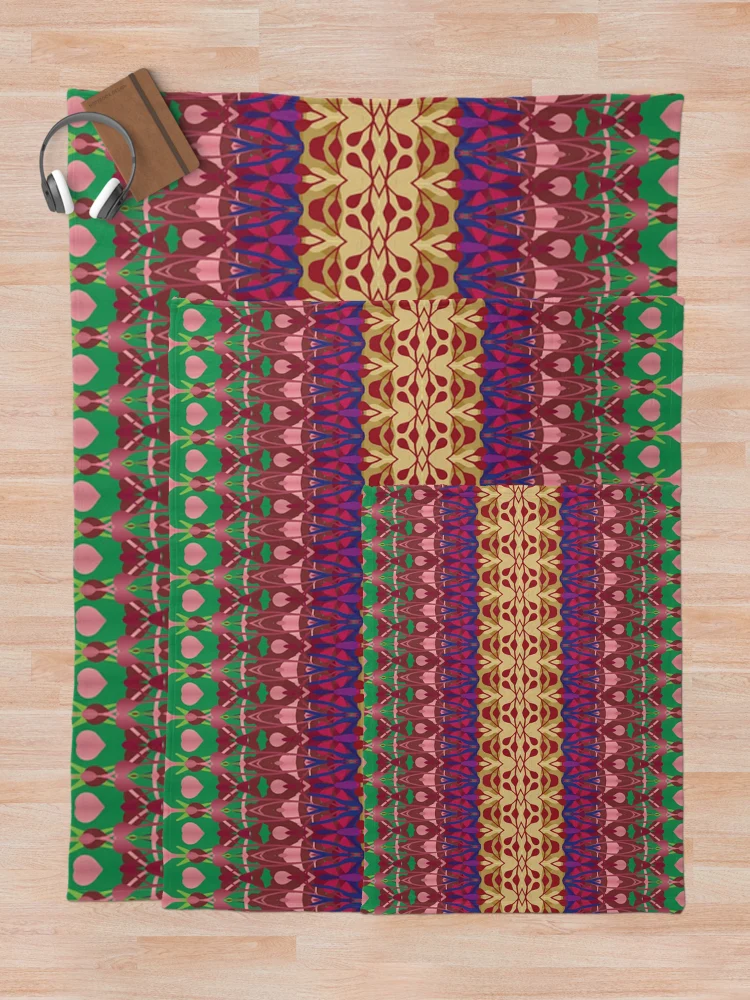 Thumbnail 5 of 6, Throw Blanket, Colorful Pattern designed and sold by Poetic Patterns Studio.