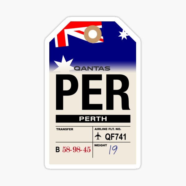 Item preview, Perth (PER) Australia Airline Luggage Tag designed and sold by travelwitheric.