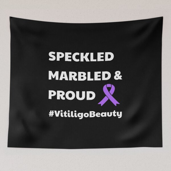 Item preview, Vitiligo Beauty Speckled Marbled Proud Awareness Ribbon design designed and sold by CreatedByHeidi.