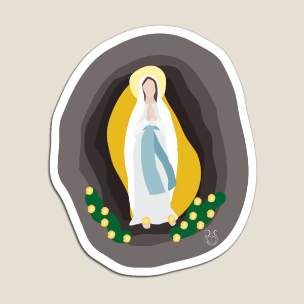 Our Lady of Lourdes Illustration Magnet