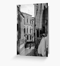 Washing Hanging in Venice Greeting Card