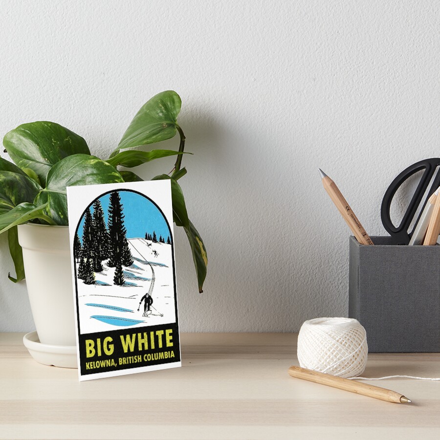 "Big White Kelowna BC Vintage Travel Decal" Art Board Print by hilda74 Redbubble