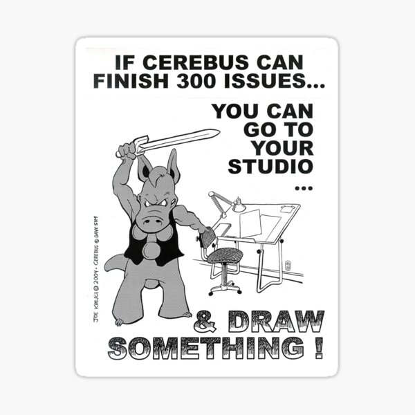 Cerebus_300 Issues Sticker