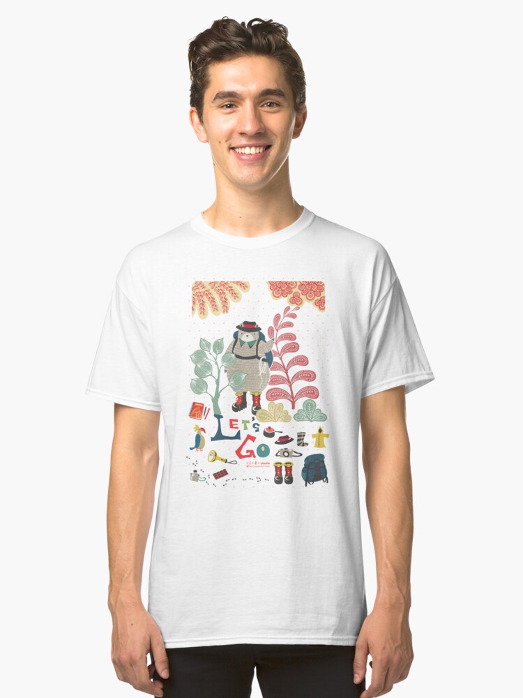 Alternate view of Bear Travel - Let's Go Classic T-Shirt