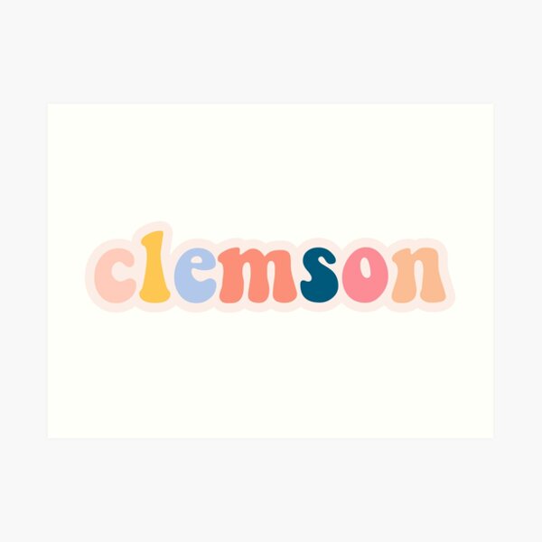 Clemson bubble letters Art Print
