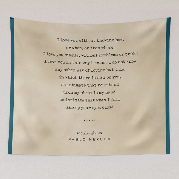 Item preview, Pablo Neruda Quote 01 - Typewriter Quote on Old Paper - Minimalist Literary Print designed and sold by Studio Grafiikka.