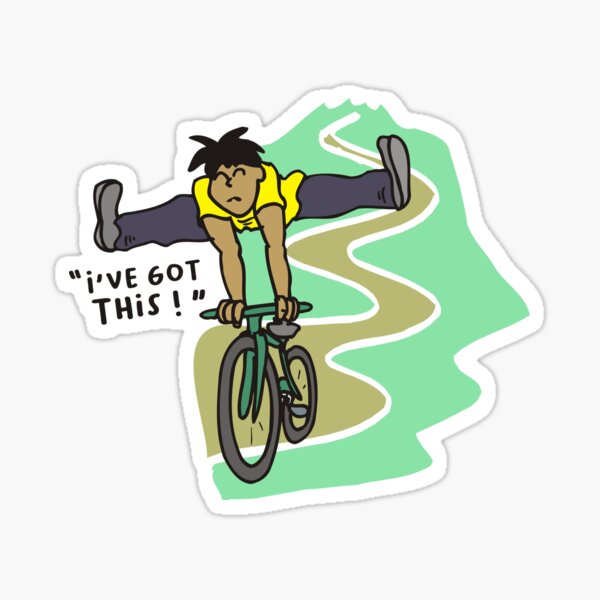 Item preview, Cycling Crash, Mountain Bike " I've Got This ! " Cartoon designed and sold by suddenlysomeday.