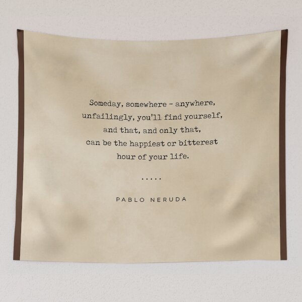 Item preview, Pablo Neruda Quote 02 - Typewriter Quote on Old Paper - Minimalist Literary Print designed and sold by Studio Grafiikka.