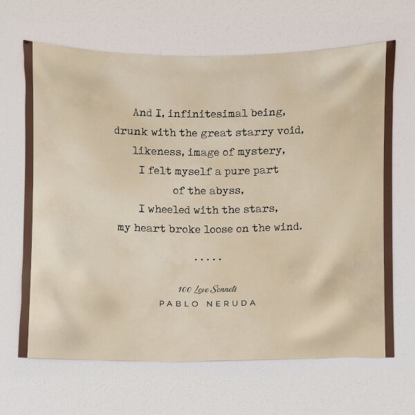 Item preview, Pablo Neruda Quote 03 - Typewriter Quote on Old Paper - Minimalist Literary Print designed and sold by Studio Grafiikka.