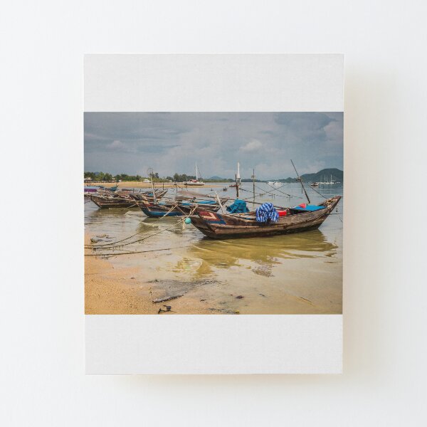 Long Tail Boats Wood Mounted Print
