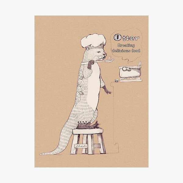 Item preview, Creating delicious food - Otter-Burlywood designed and sold by isfeather.