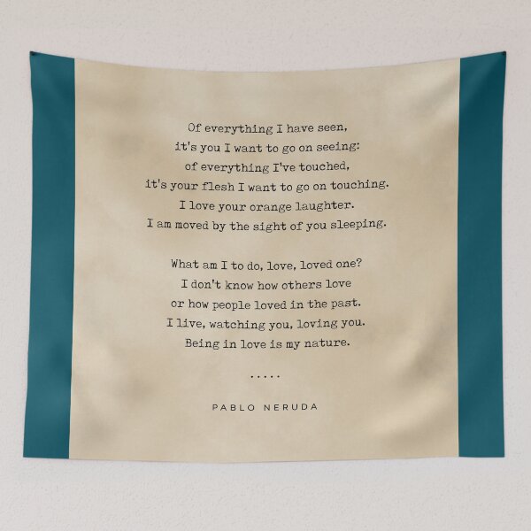 Item preview, Pablo Neruda Quote 04 - Typewriter Quote on Old Paper - Minimalist Literary Print designed and sold by Studio Grafiikka.
