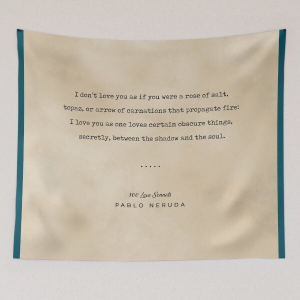 Item preview, Pablo Neruda Quote 05 - Typewriter Quote on Old Paper - Minimalist Literary Print designed and sold by Studio Grafiikka.
