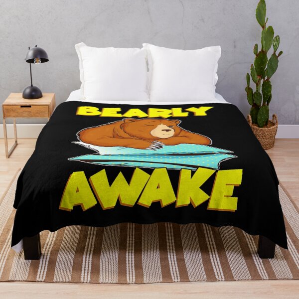 Item preview, Bearly Awake Sleeping Bear Funny Barely Awake Pun designed and sold by perfectpresents.