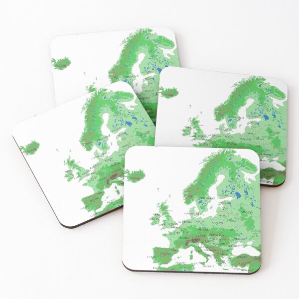 Item preview, EUROPE detailed physical map topographic map of EUROPE with Country Borders, Capitals and Major Lakes and Rivers, designed and sold by mashmosh.