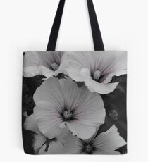 White Lavatera with Pink Highlights Tote Bag