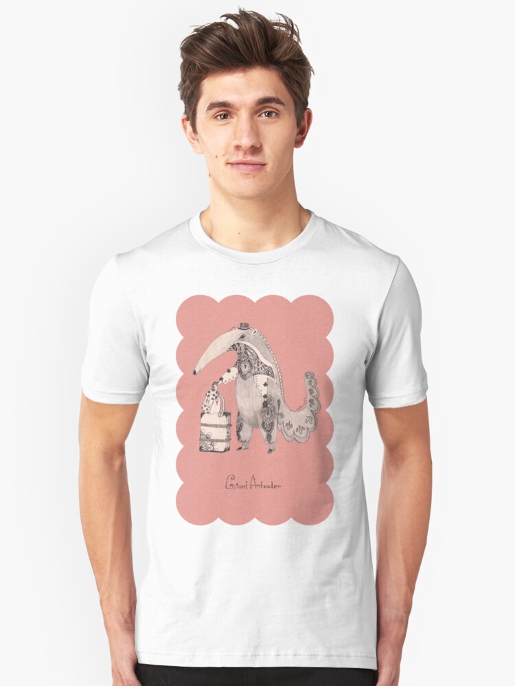 Alternate view of Beginning on your journey - Giant Anteater - Pink Slim Fit T-Shirt