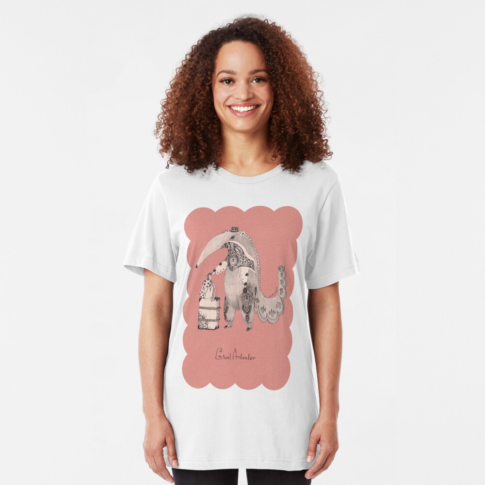 Beginning on your journey - Giant Anteater - Pink Slim Fit T-Shirt