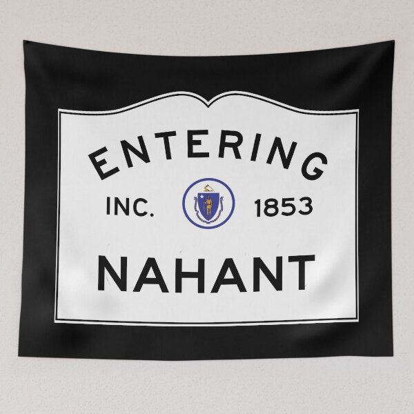Aperçu de l'œuvre Entrée dans Nahant Massachusetts - Panneau de signalisation du Commonwealth du Massachusetts créée et vendue par NewNomads.