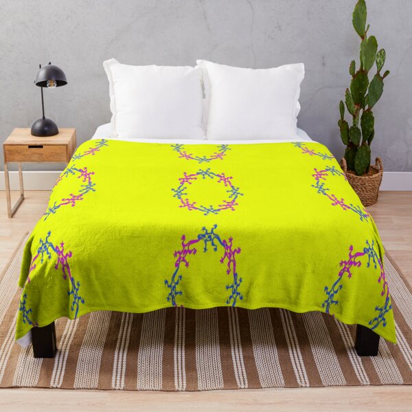 Item preview, Pink and blue lizards on yellow designed and sold by tetibright.