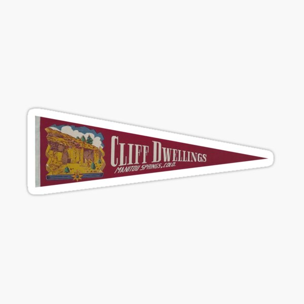 Vintage Cliff Dwellings Manitou Springs, Colorado Souvenir Pennant Sticker