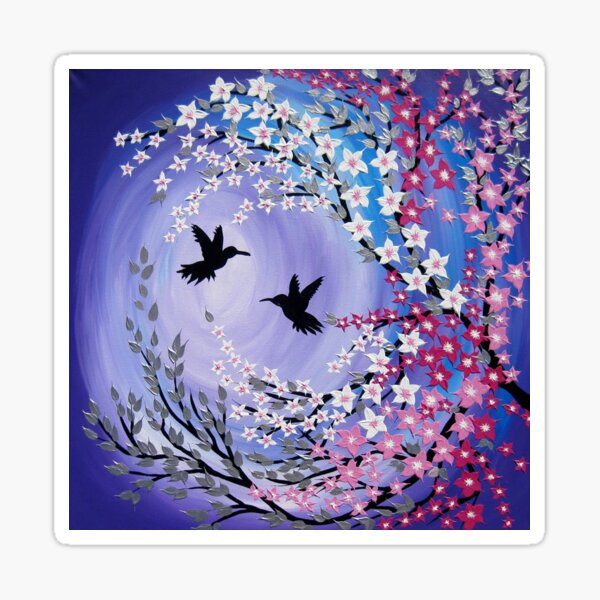 Item preview, I Found You - mauve humming birds designed and sold by cathyjacobs.
