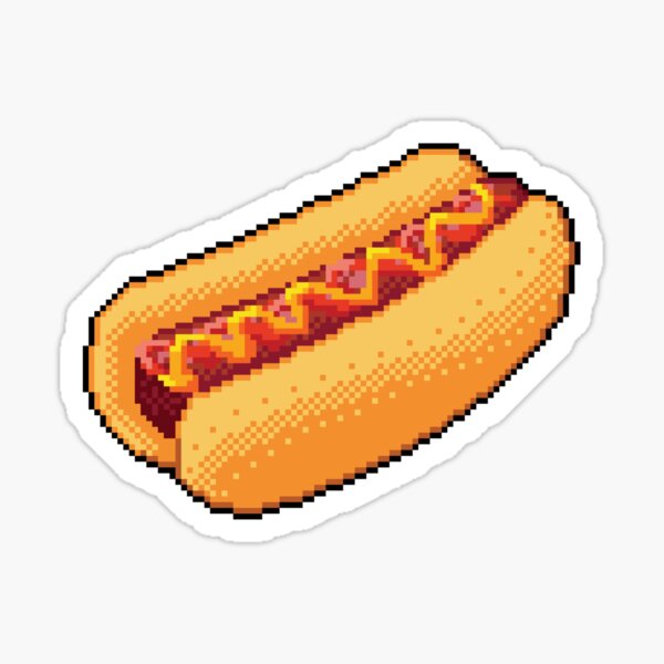 Pixel Hot Dog Sticker
