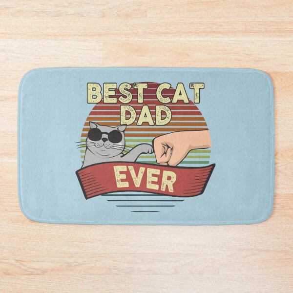 Item preview, Best Cat Dad Ever Vintage Style Funny Cat in Sunglasses Fist Bump Human Hand designed and sold by alenaz.
