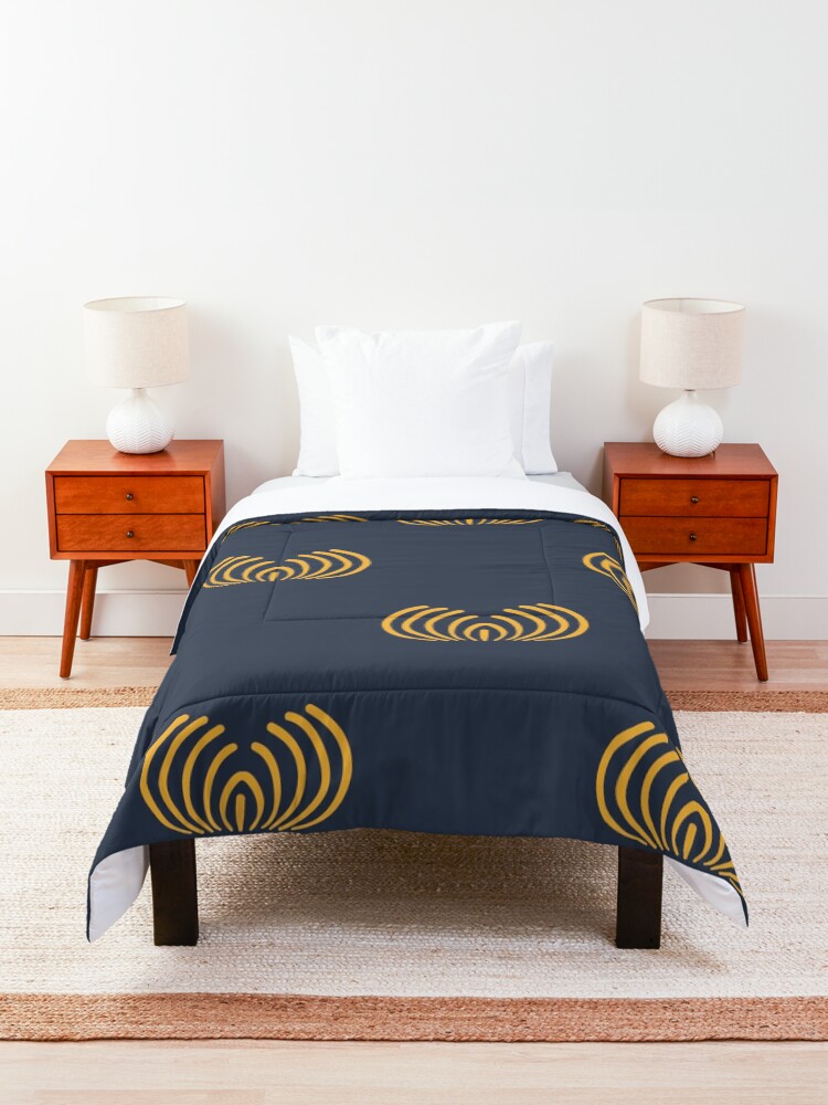 Alternate view of Navy blue art deco pattern Comforter