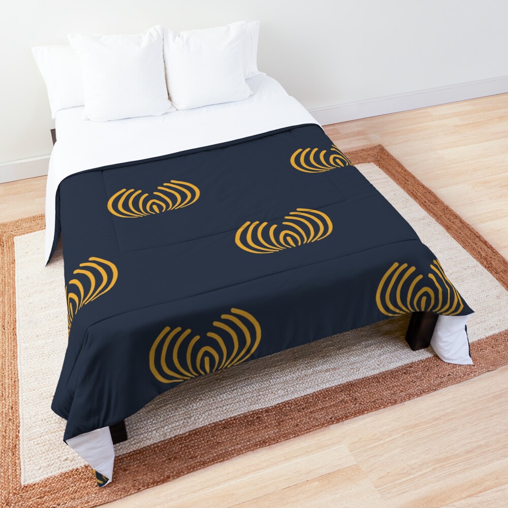 Navy blue art deco pattern Comforter