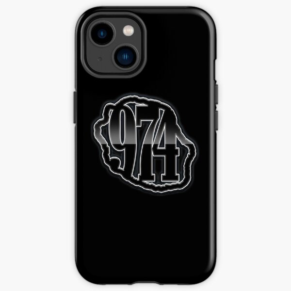 974 Ile de La Reunion - Logo - Black metal Coque antichoc iPhone
